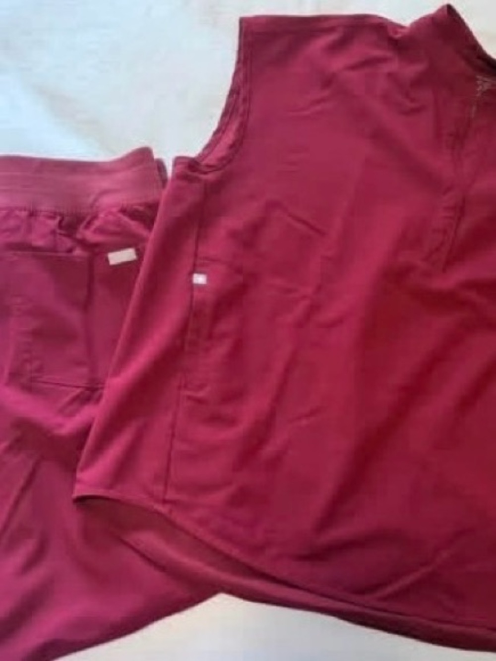 Figs Women's Burgundy Track Pant & Sleeveless Top Set